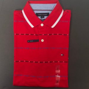 Tommy Hilfiger Red Mens Polo Slim Fit folded