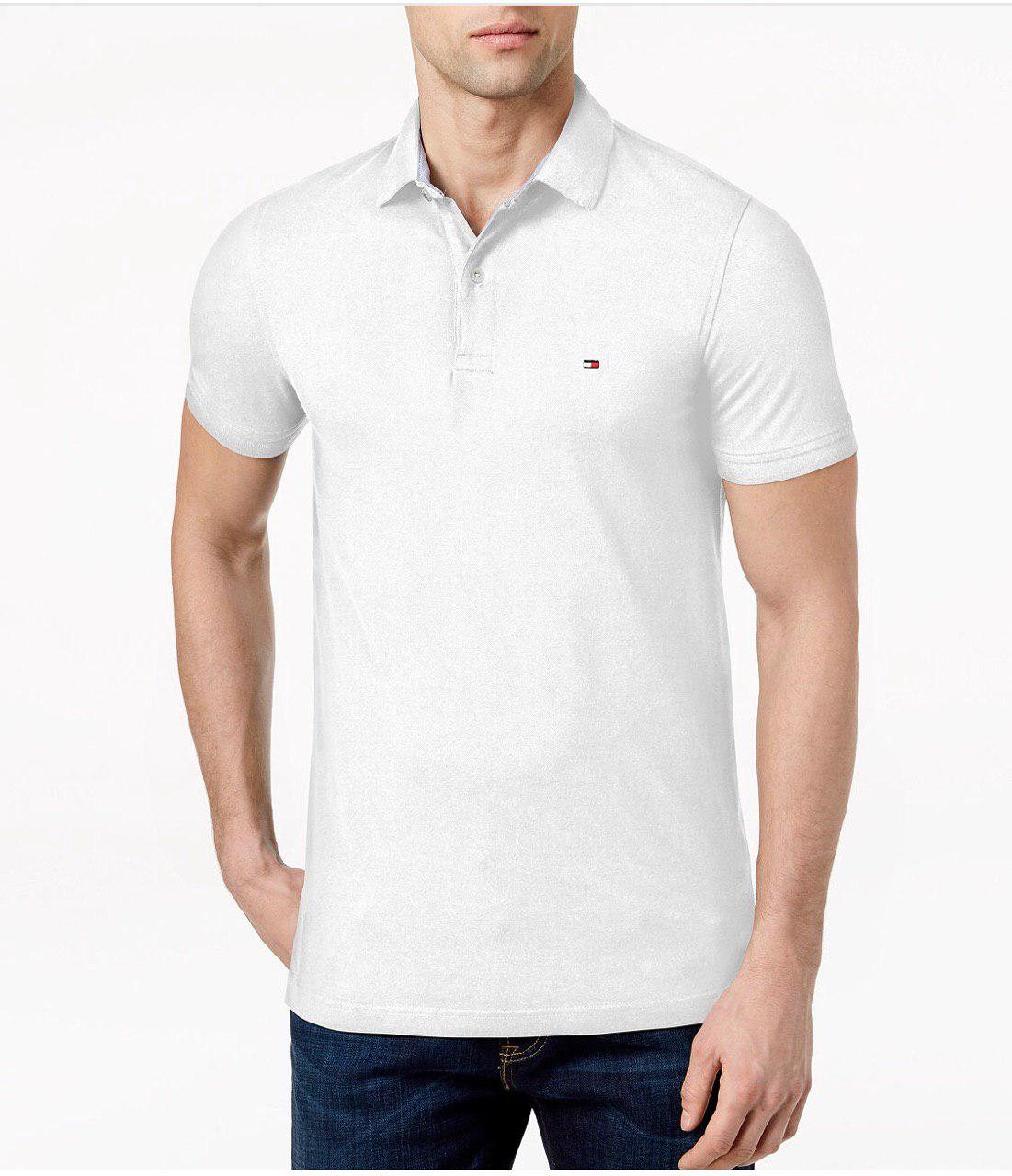 Tommy Hilfiger White Men's Polo Regular Fit - NY Outlet Brands in Dubai